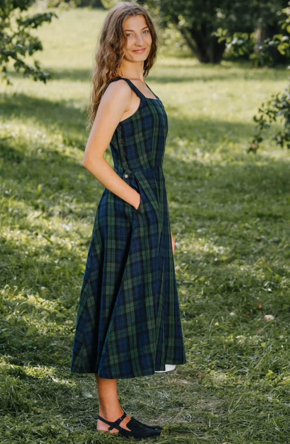 Pinafore Dress, Sleeveless, Patterned