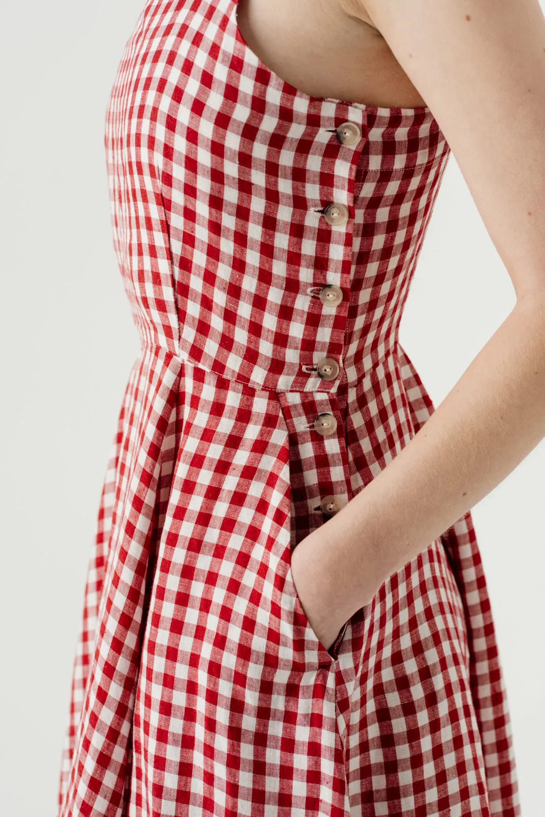 Pinafore Dress, Sleeveless, Patterned
