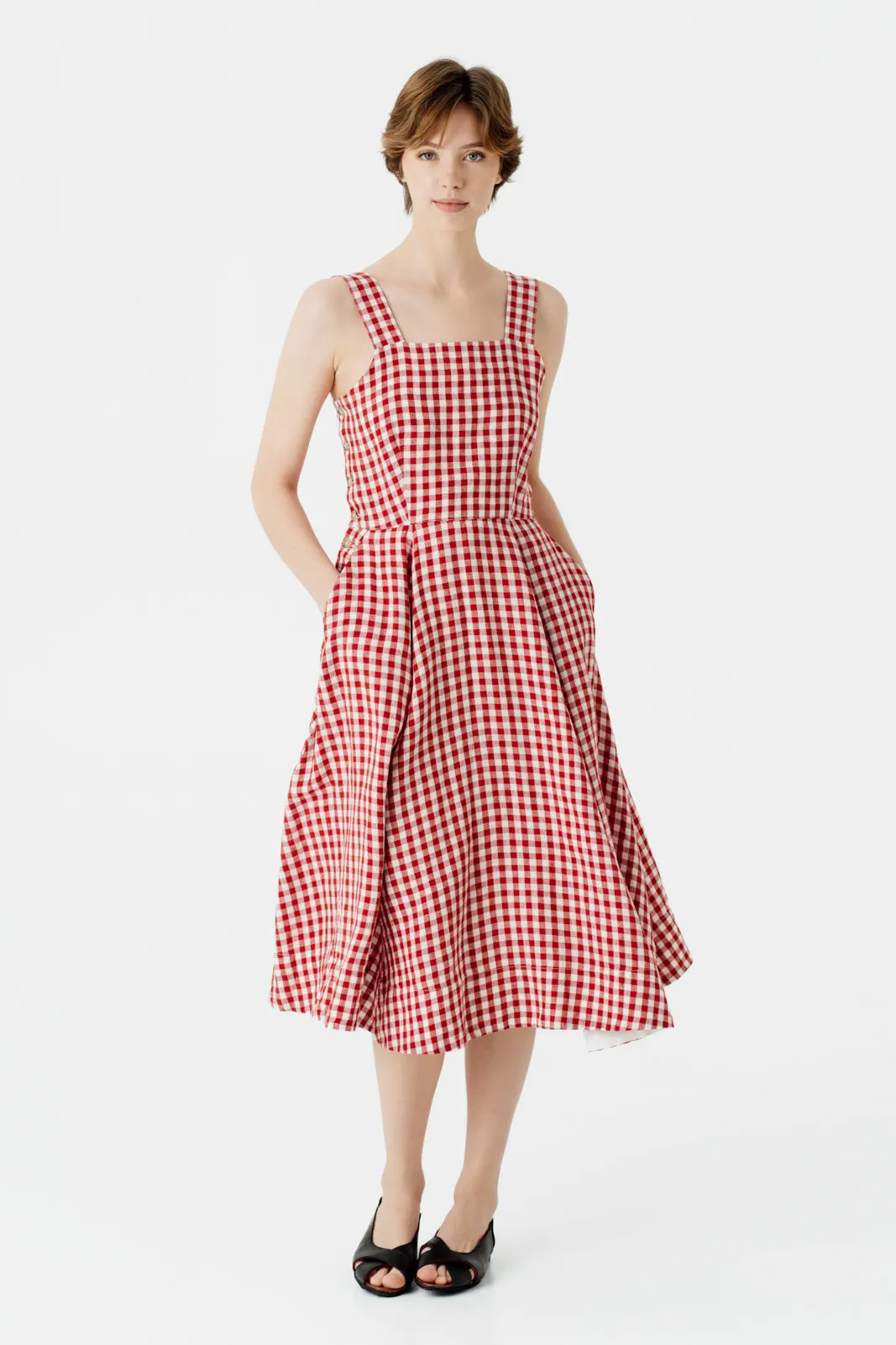 Pinafore Dress, Sleeveless, Patterned