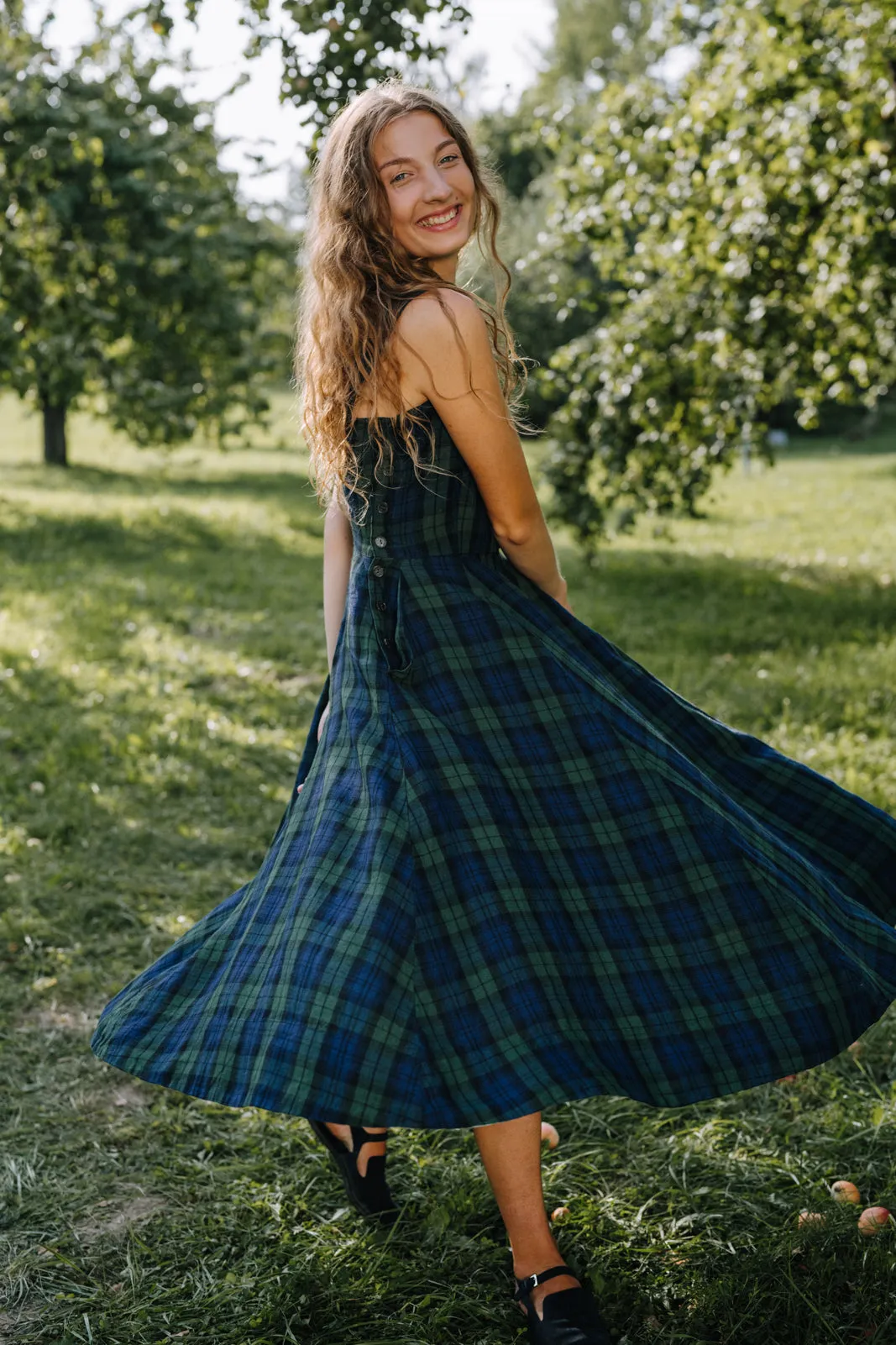 Pinafore Dress, Sleeveless, Patterned