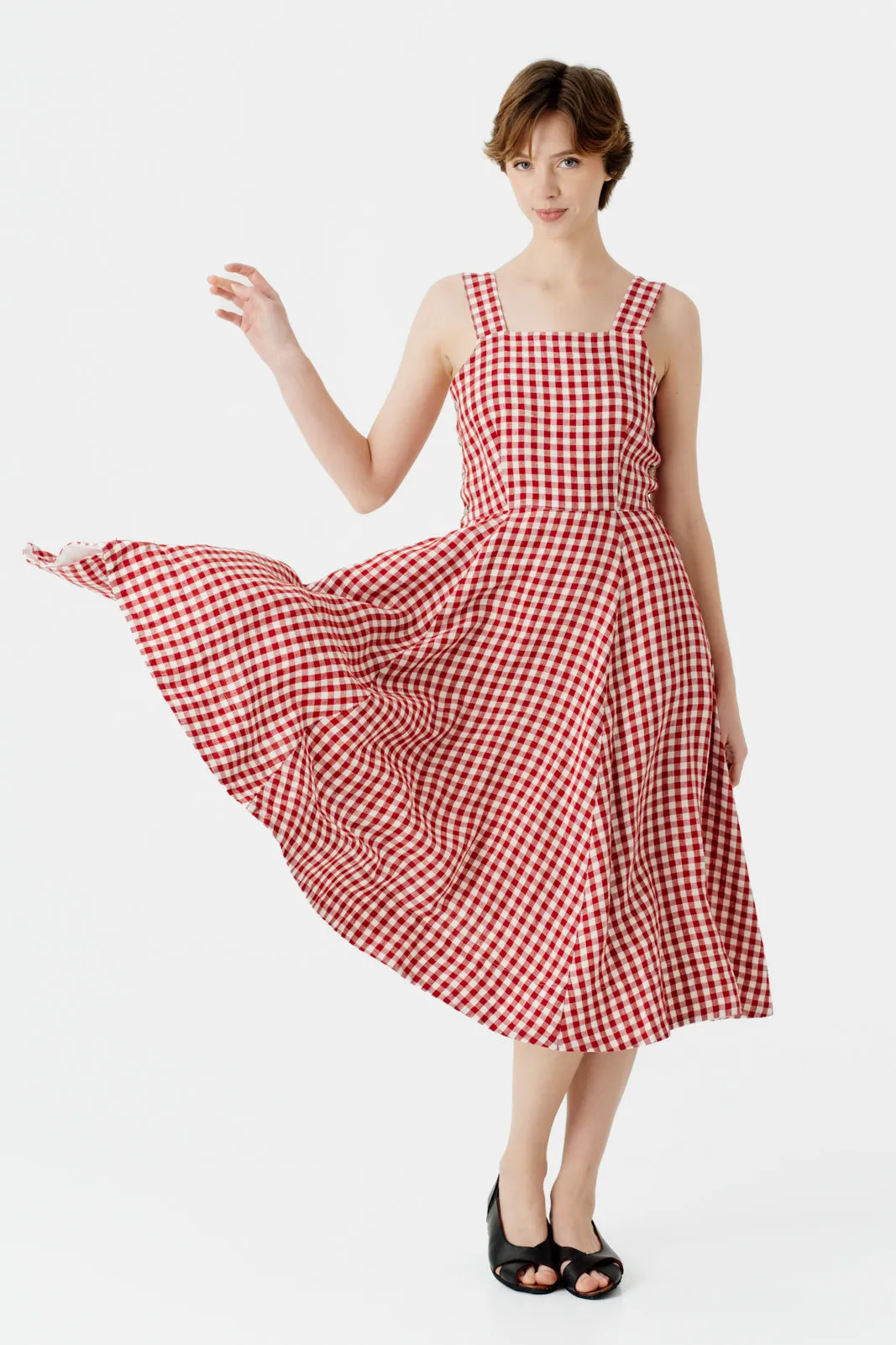 Pinafore Dress, Sleeveless, Patterned