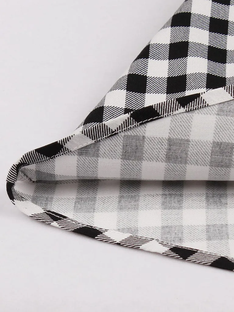 Plaid Collar Consice Short Sleeve Vintage Dress