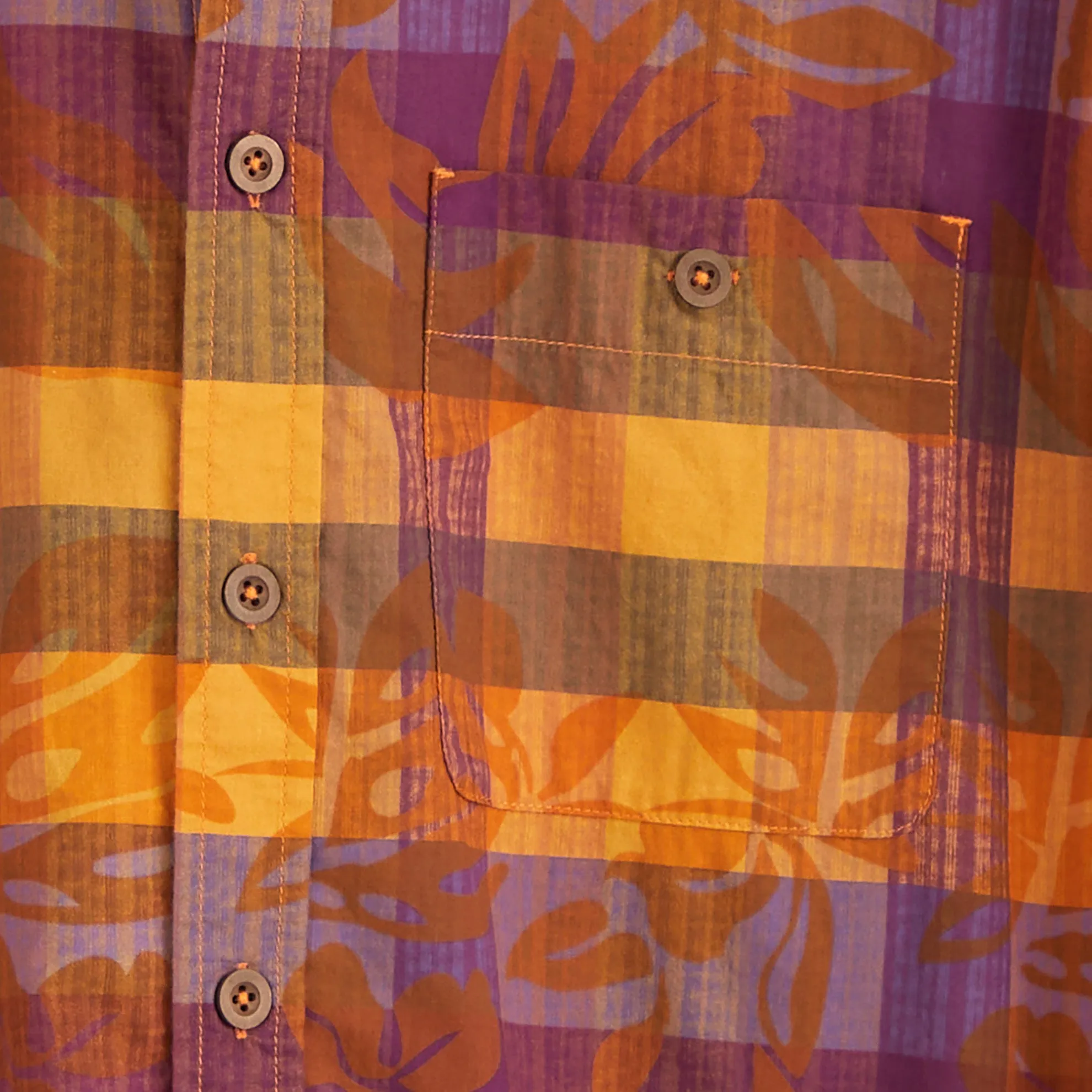 Poipu Beach Floral Plaid Shirt