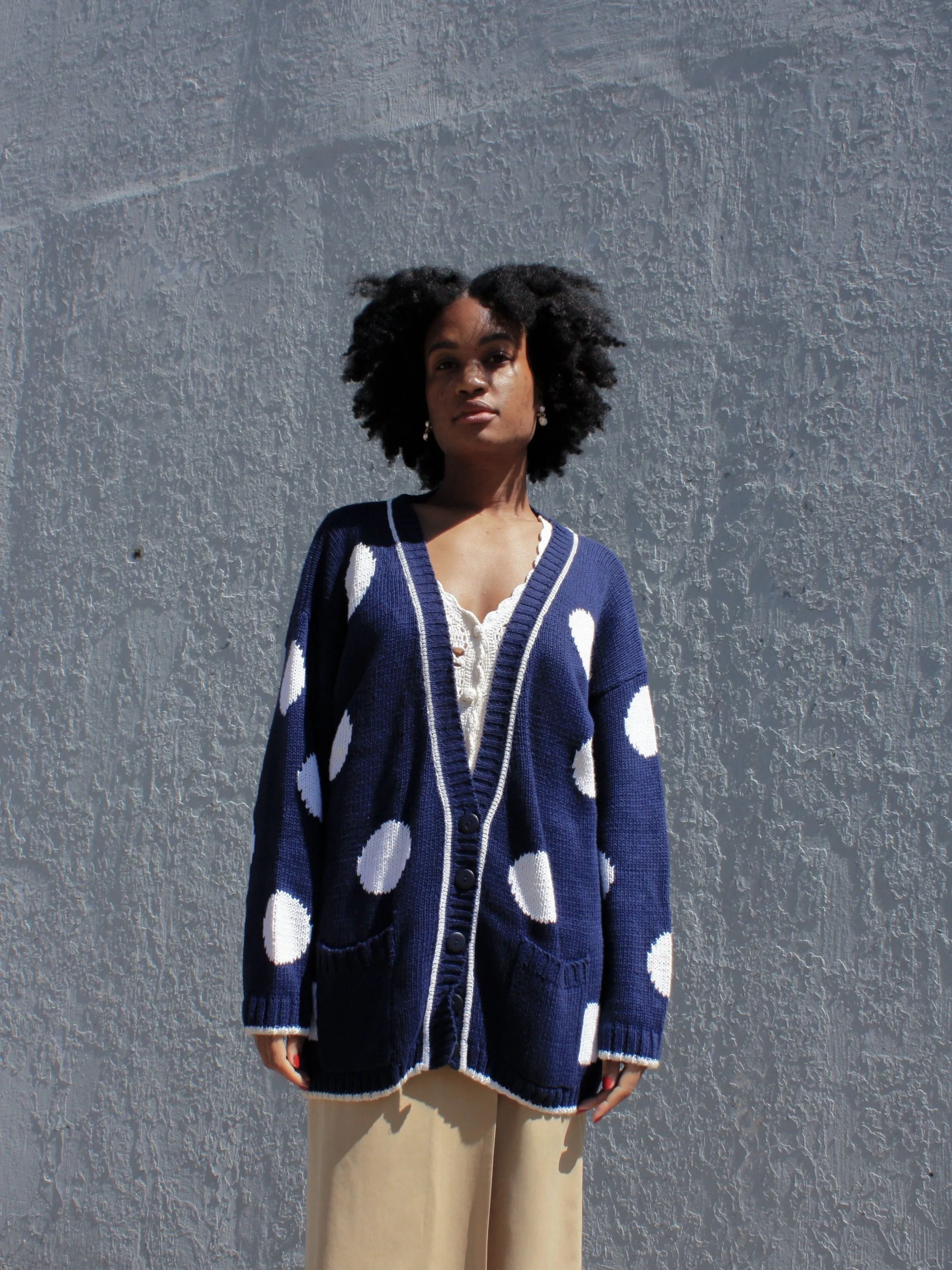 Polka Dot Cotton Cardigan