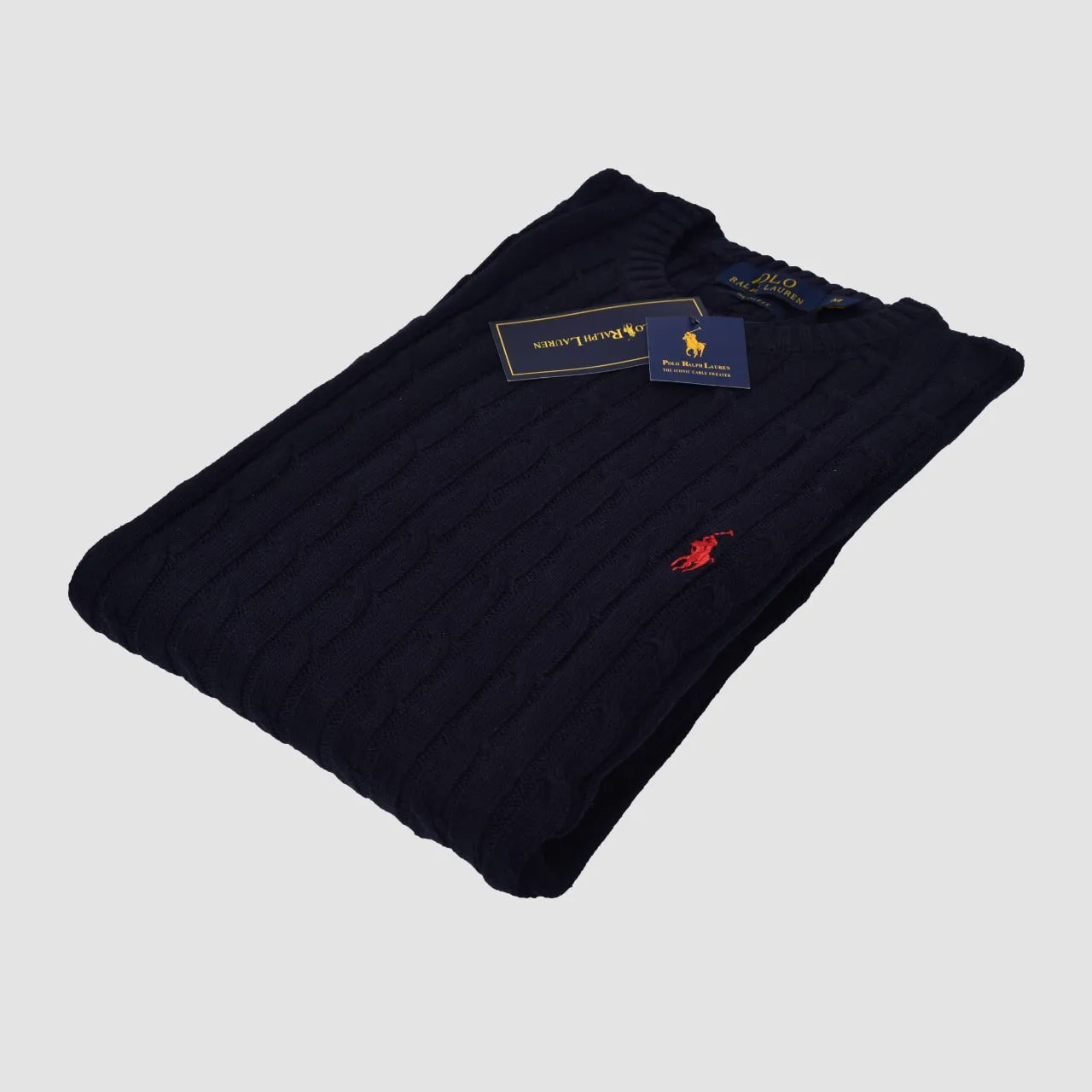 Polo RL Blue Cable Knit Sweater