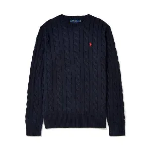 Polo RL Blue Cable Knit Sweater