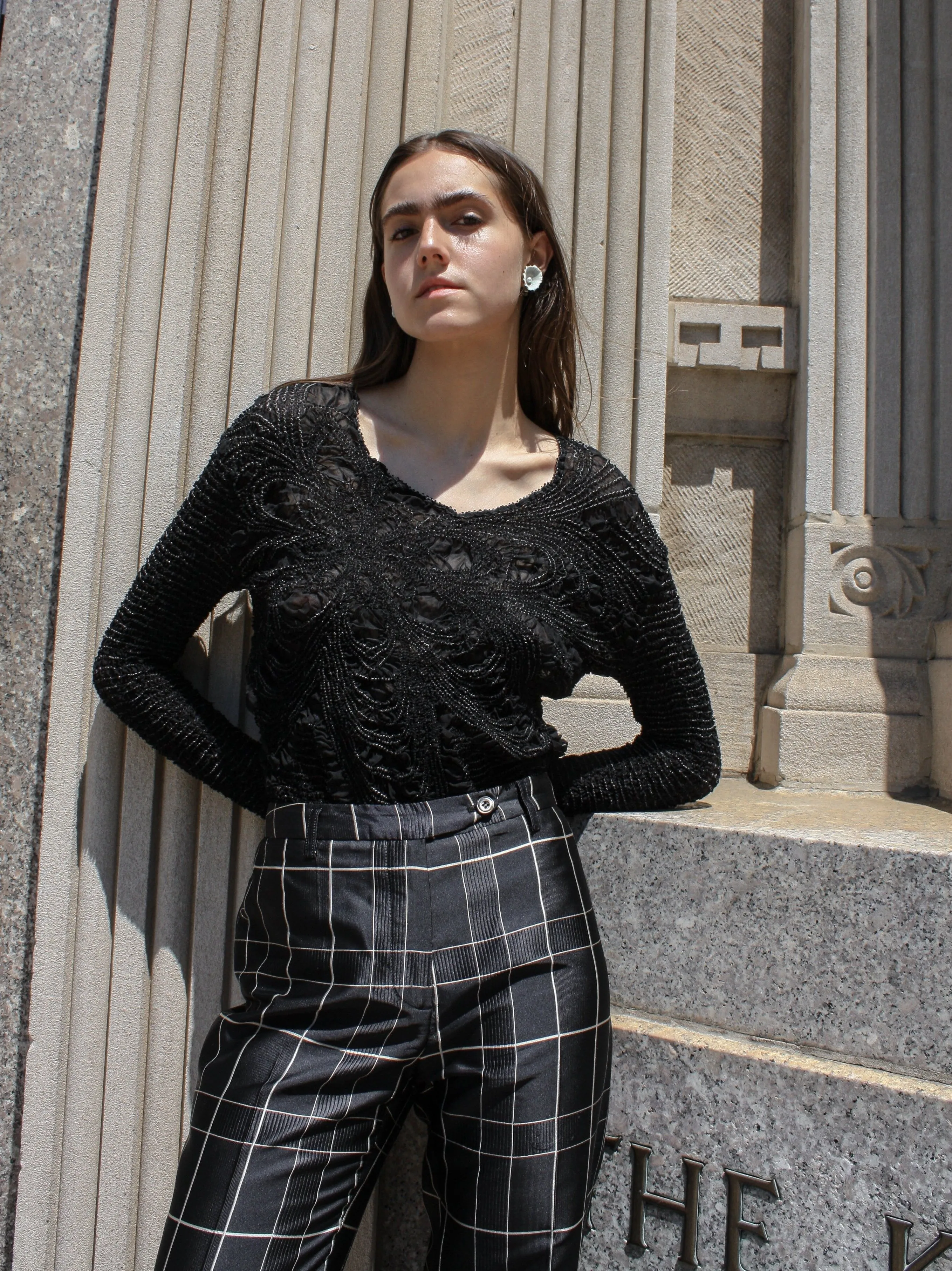 Prada Plaid Silk Trousers