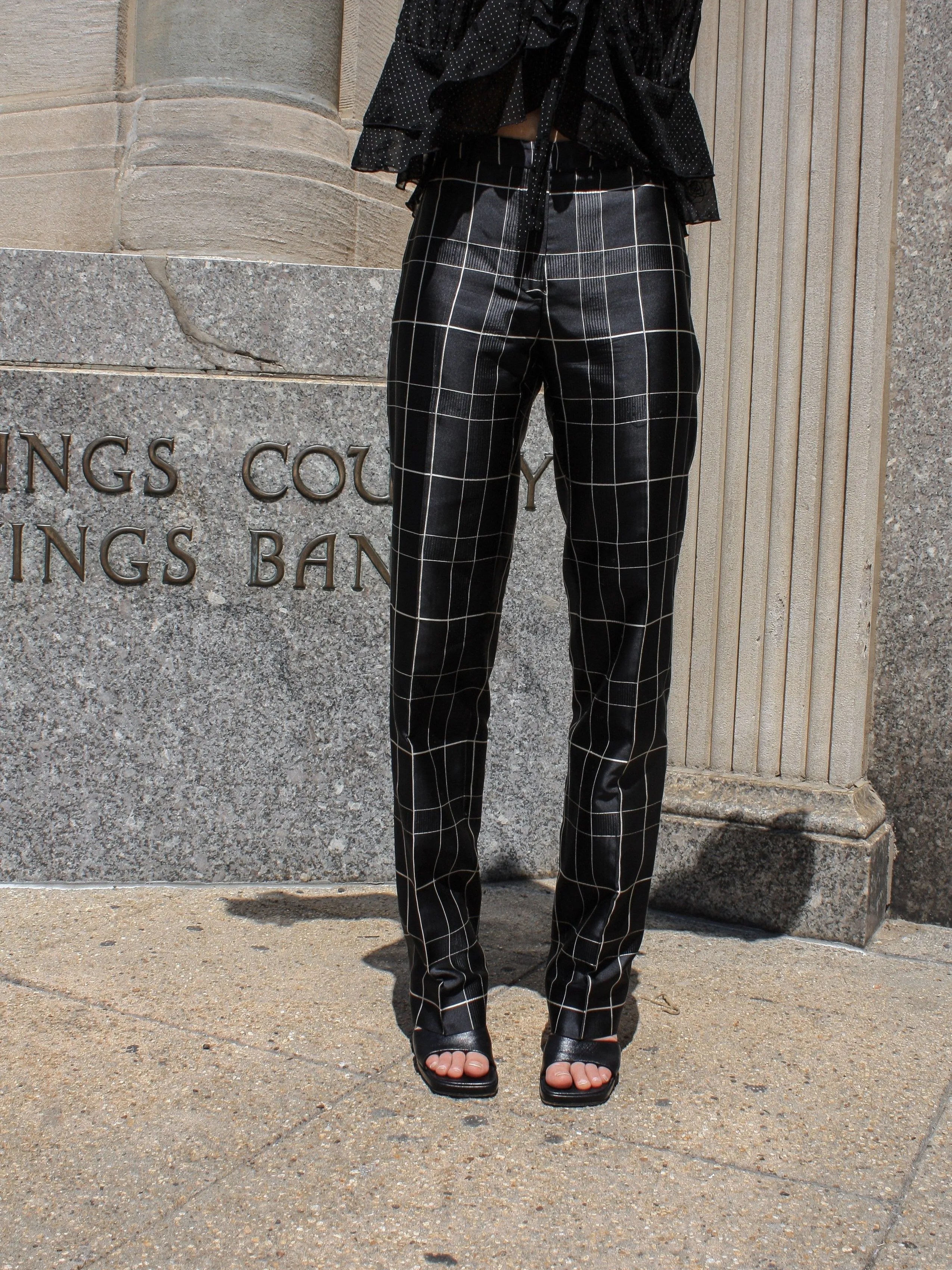 Prada Plaid Silk Trousers