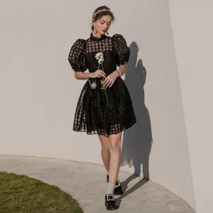 Princess dress puffy dress high waist