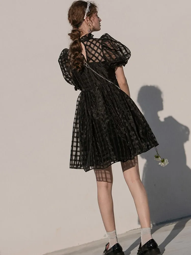 Princess dress puffy dress high waist