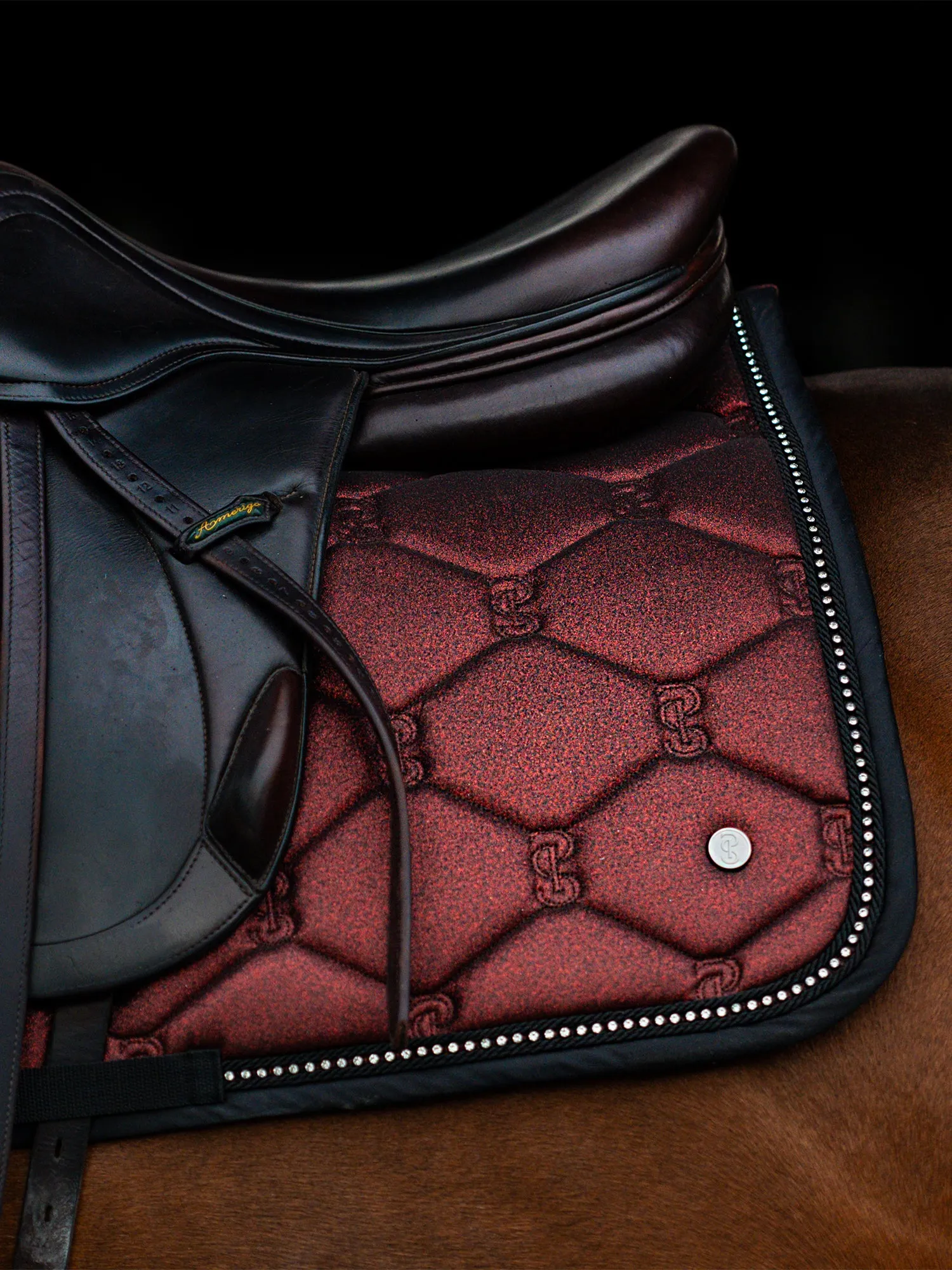 PS of Sweden Christmas stardust sparkly merlot Dressage saddlepad