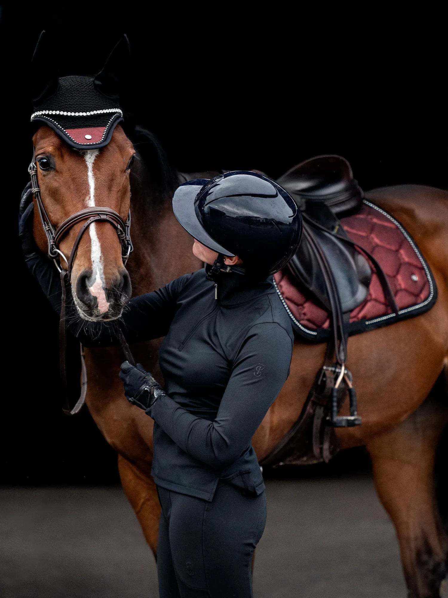 PS of Sweden Christmas stardust sparkly merlot Dressage saddlepad