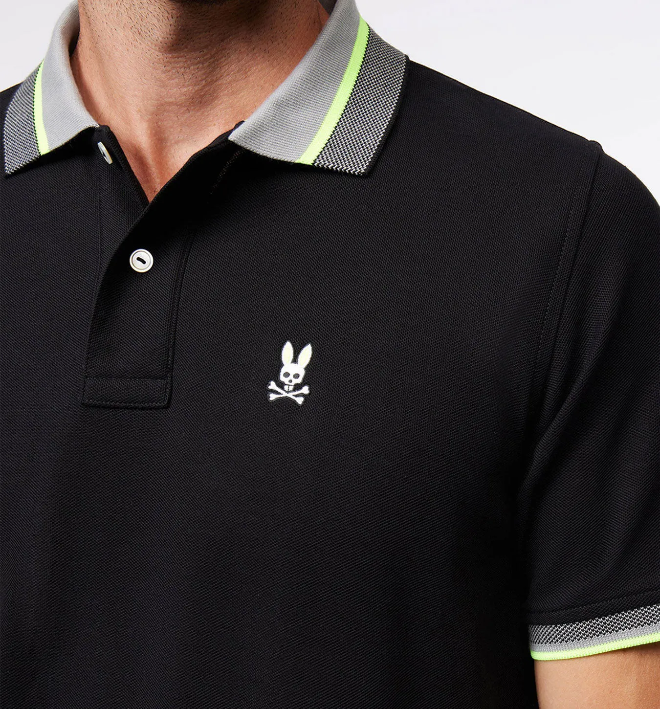 Psycho Bunny Manteno Pique Polo - Black