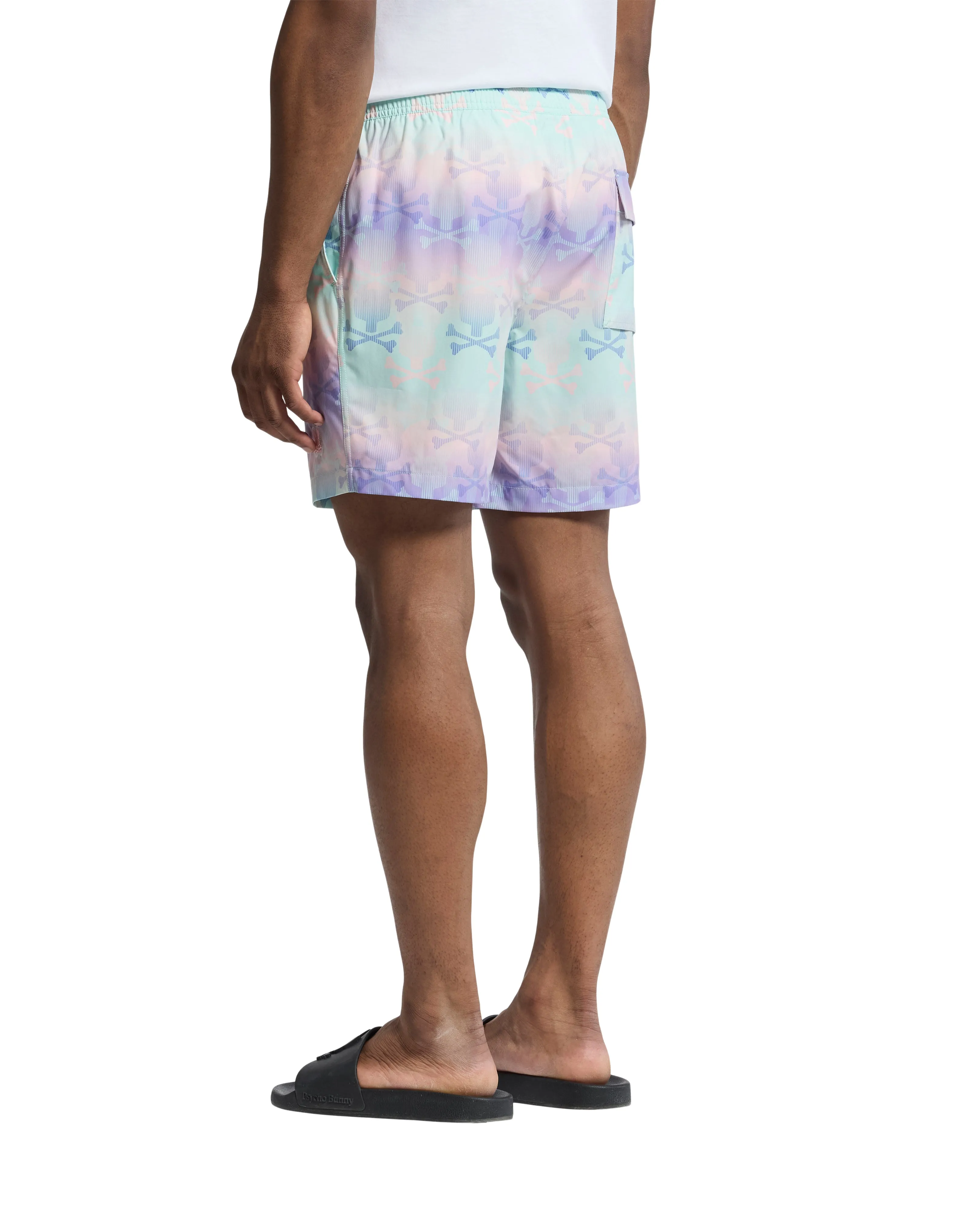 Psycho Bunny Men's Forster Bunny Printed Swim Trunks - Lavender Gray