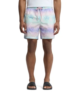 Psycho Bunny Men's Forster Bunny Printed Swim Trunks - Lavender Gray