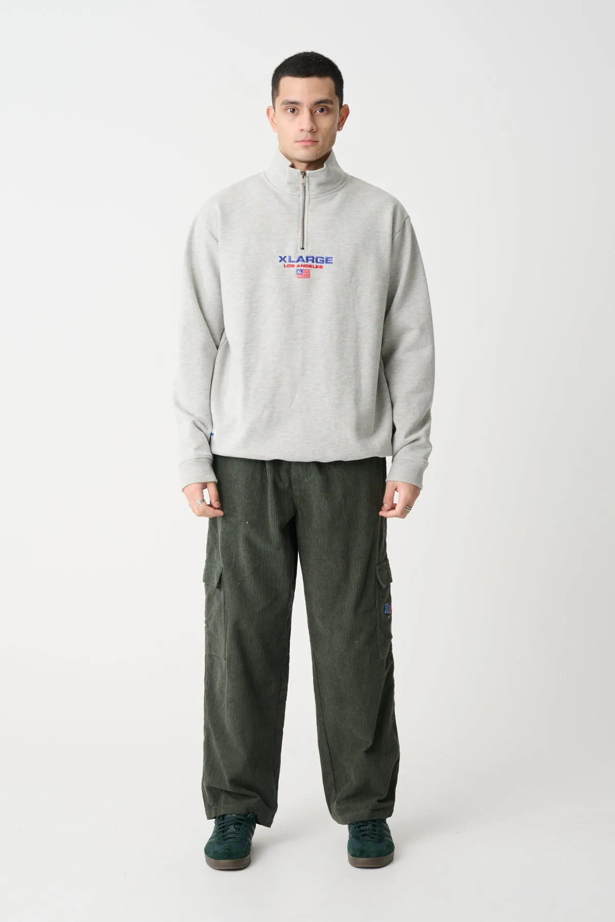QUARTER ZIP CREW - ASH HEATHER