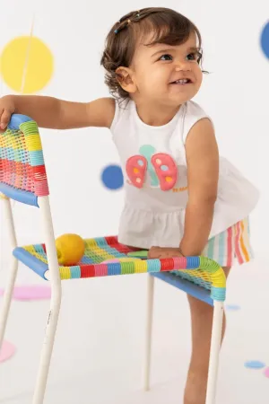 "Emaline" Multicoloured Blouse & Striped Shorts