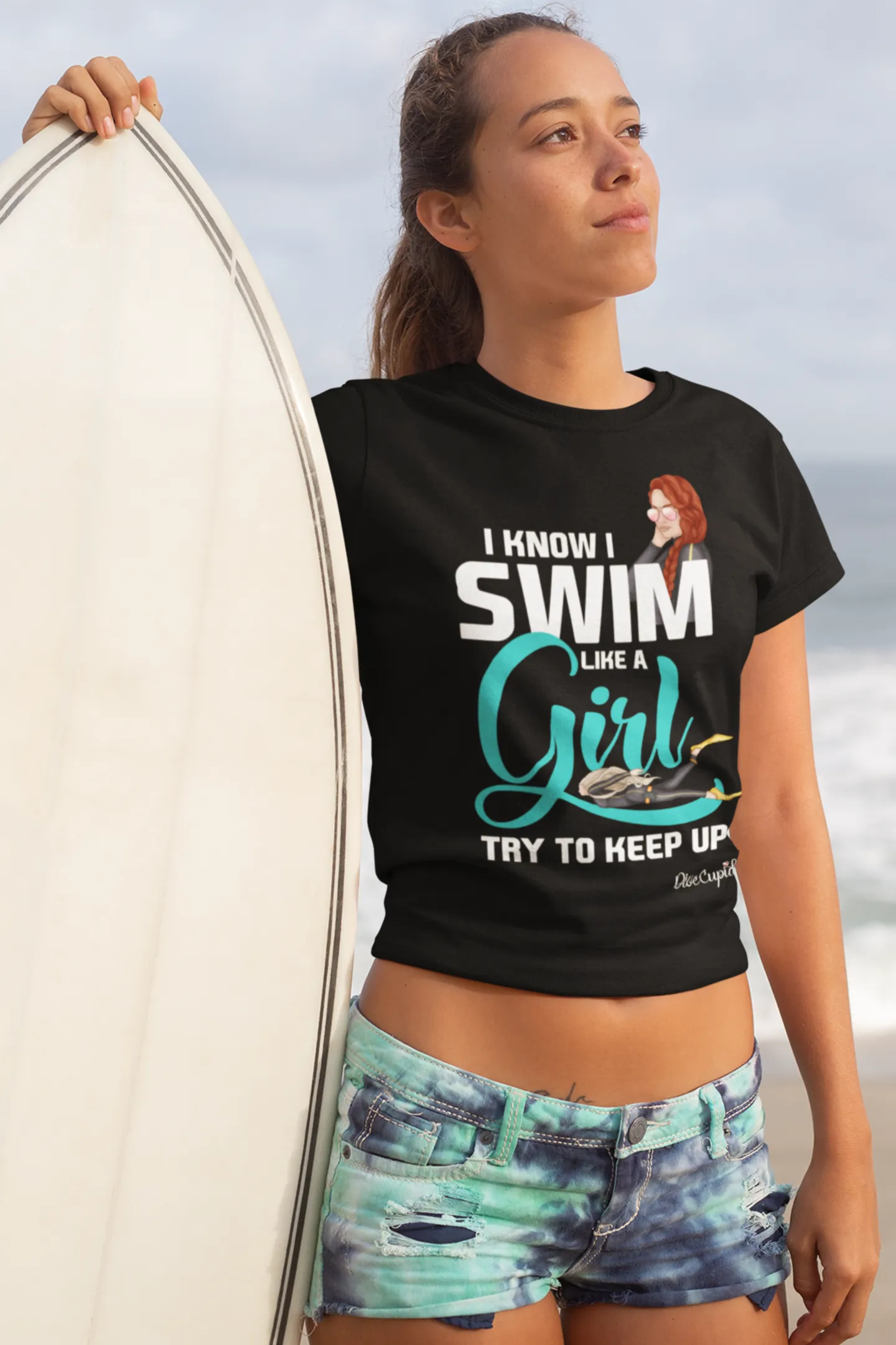 "Swim like a Girl" Fitted T-shirt