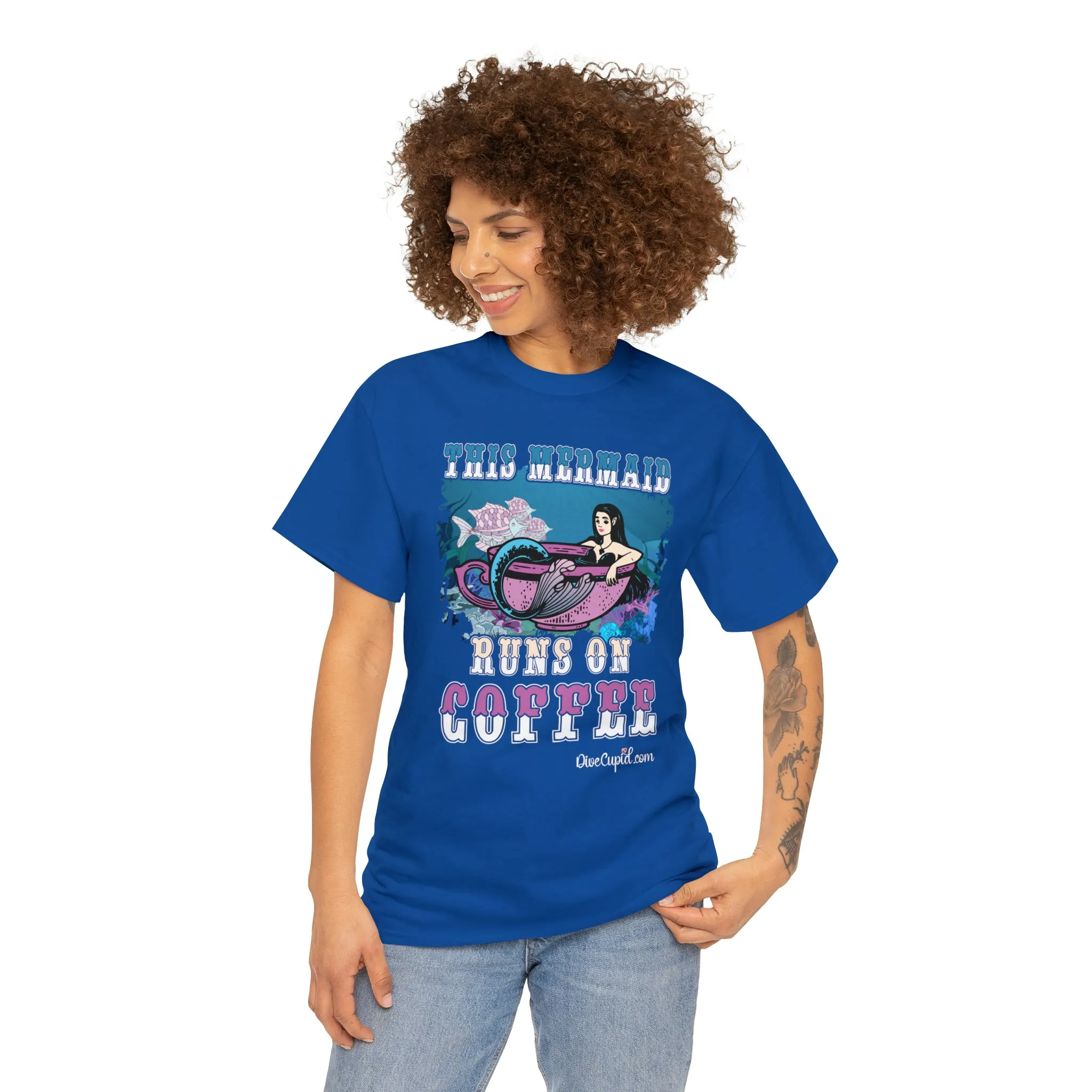 "This Mermaid Runs on Coffee" Relaxed Fit T-shirt