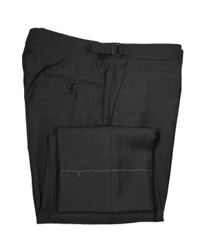 RALPH LAUREN BLACK LABEL - Gray Plaid Dress Pants With Side Tabs - 35W