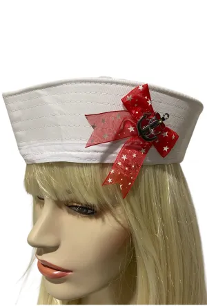 Red Star Bow and Anchor Sailor Hat