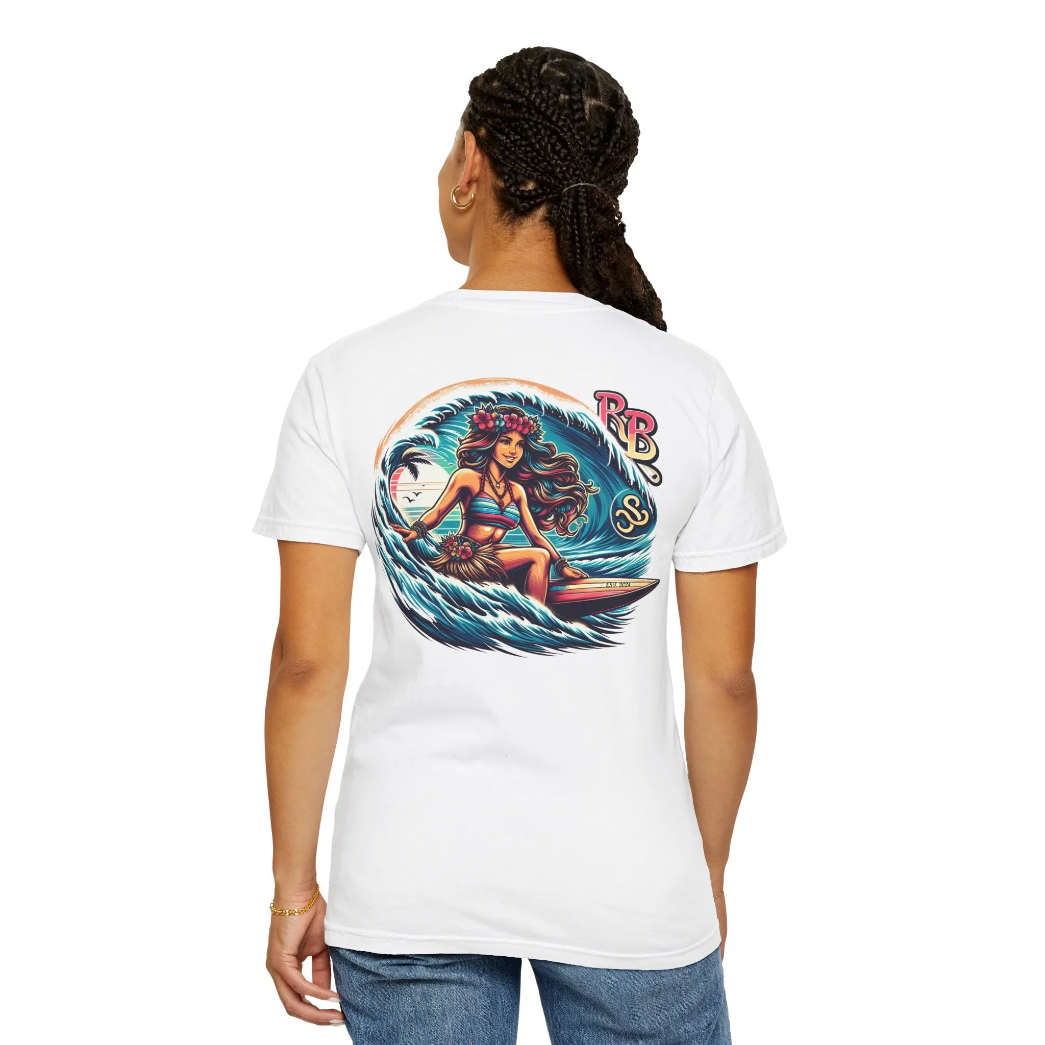 Reef Bound Sol (RBS) Hawaiian Surfer Girl Keanu T-Shirt – Effortless Island Vibes