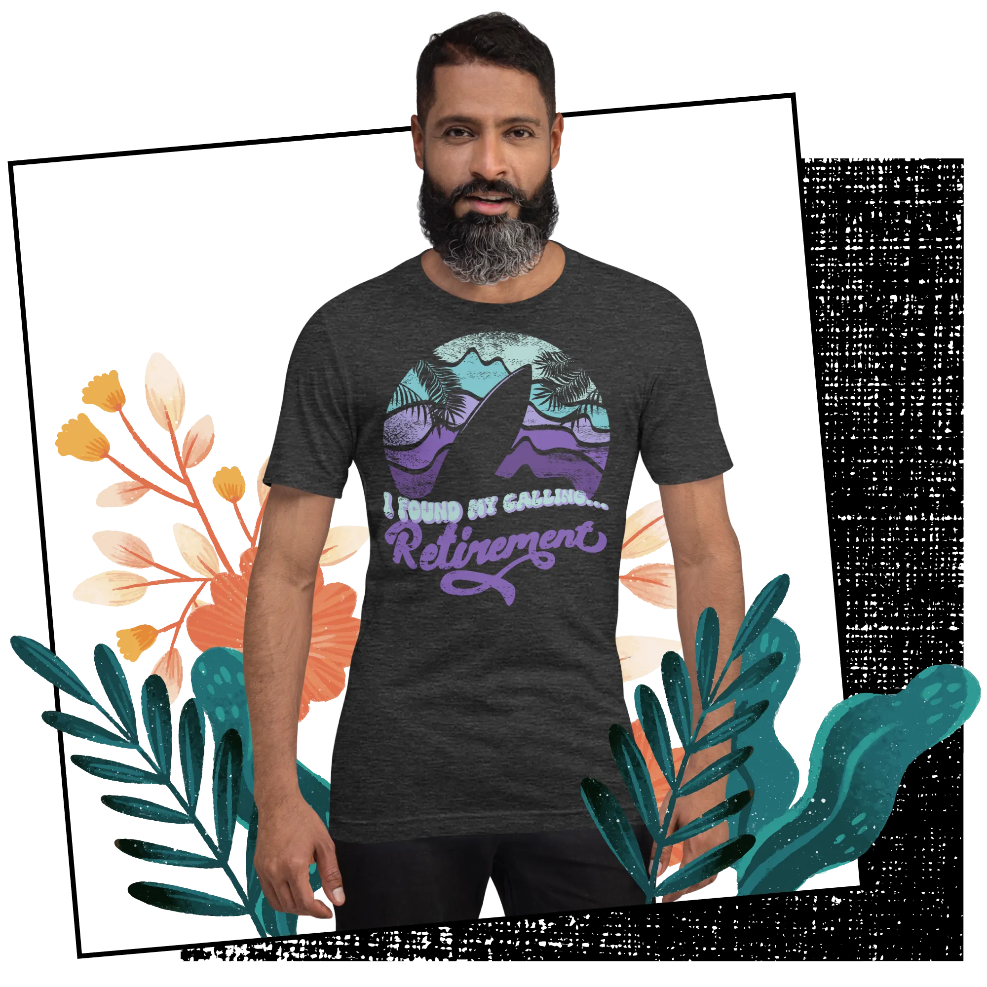 Retro Unisex T-Shirt - Surfboard With a Retirement Quote