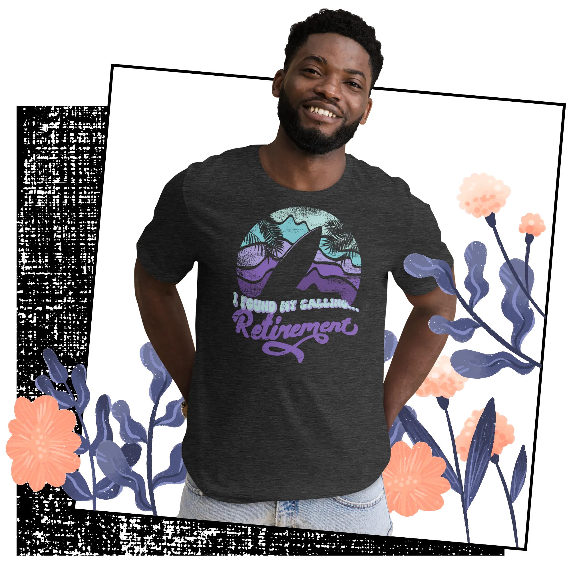 Retro Unisex T-Shirt - Surfboard With a Retirement Quote