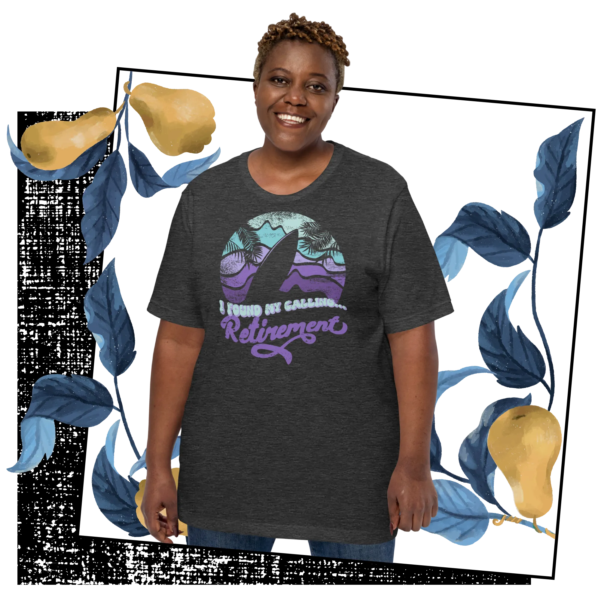 Retro Unisex T-Shirt - Surfboard With a Retirement Quote