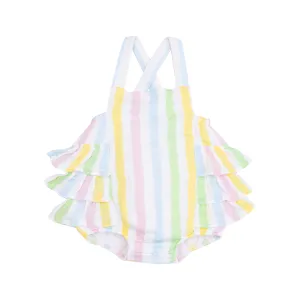 Ric Rac Stripe Ruffle Sunsuit