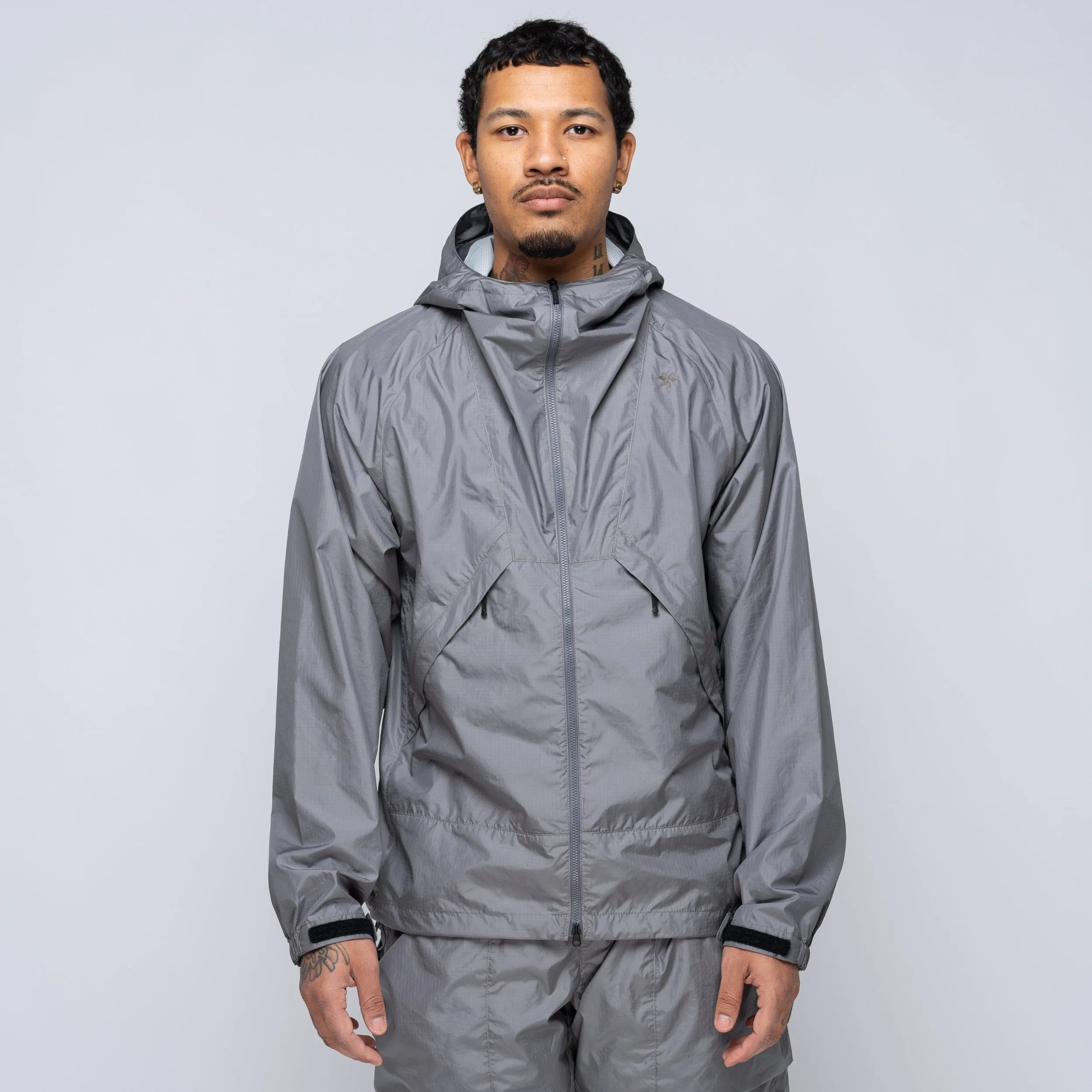 Rip-Stop Hooded Jacket Metallic Gray GL15145