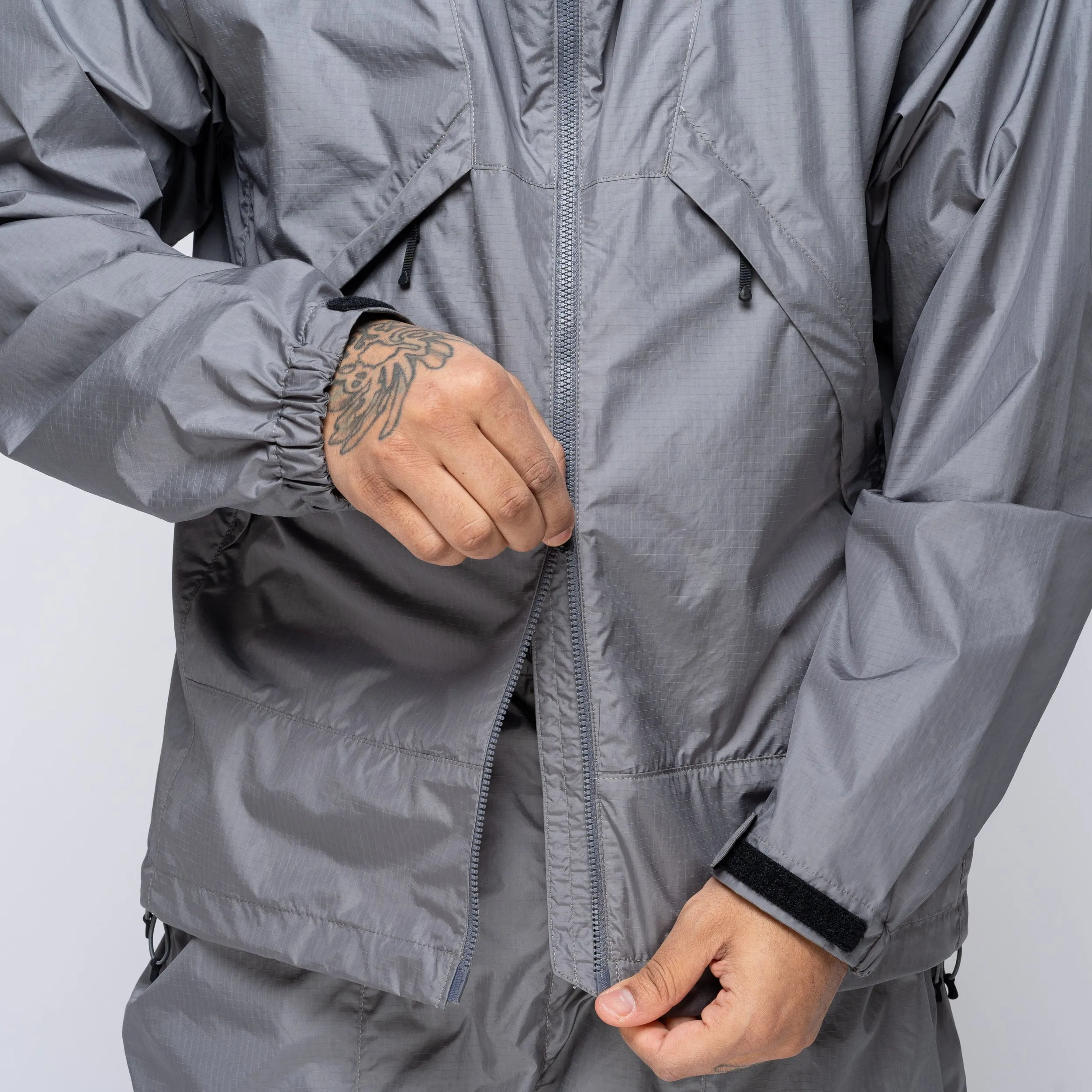 Rip-Stop Hooded Jacket Metallic Gray GL15145