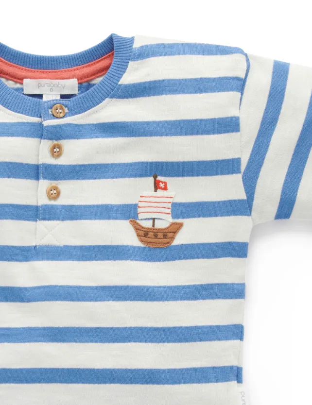 Sailor Striped Henley Tee
