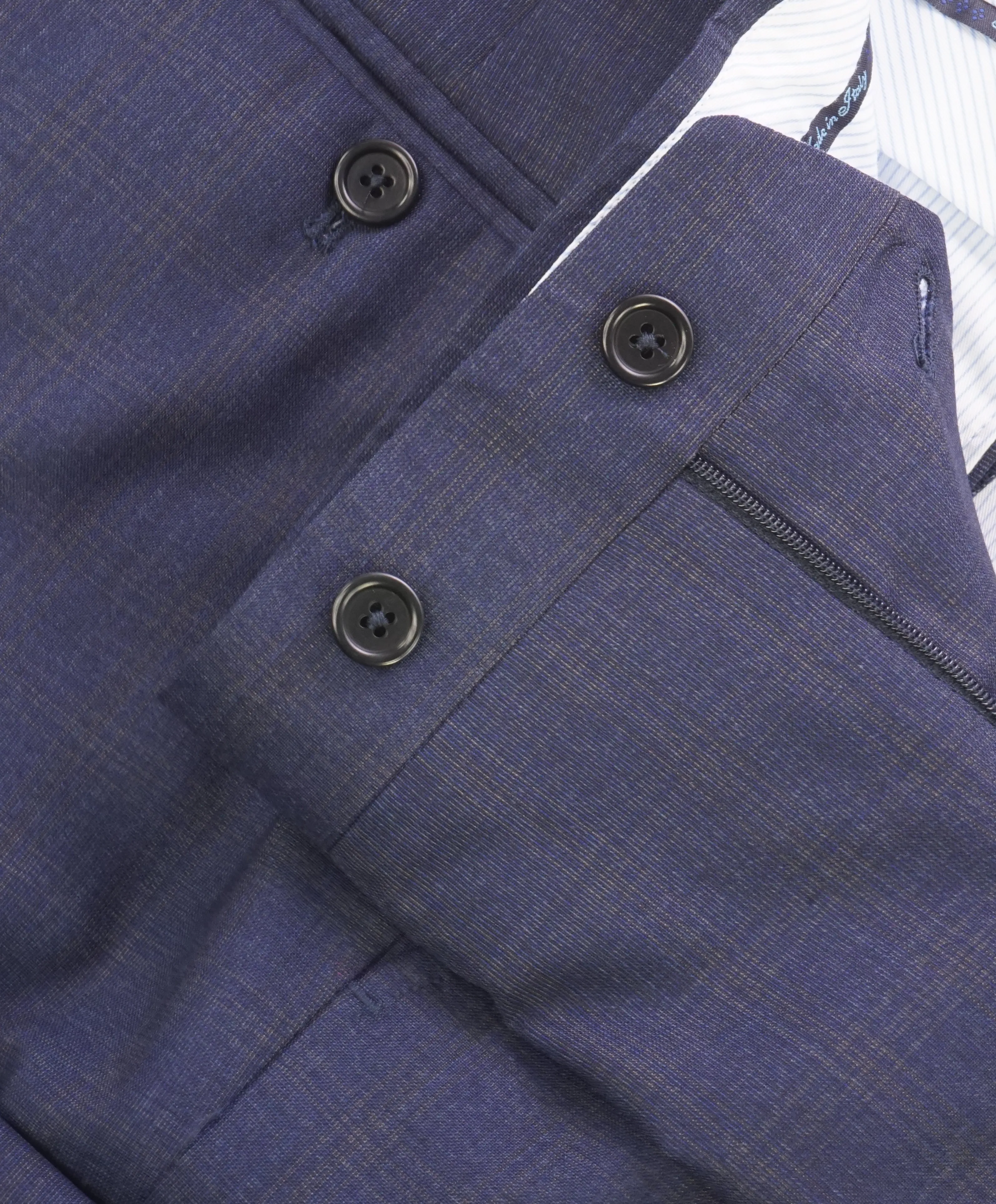 SAKS FIFTH AVE - Camel Plaid Check MADE IN ITALY Flat Front Dress Pants - 32W