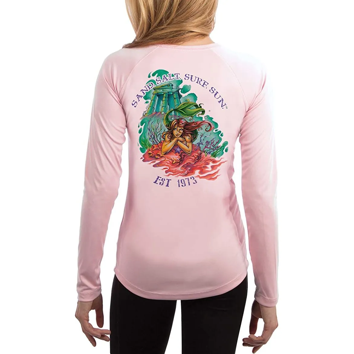 SAND.SALT.SURF.SUN. Atlantis Mermaid Women's UPF 50  UV Sun Protection Performance Long Sleeve T-Shirt