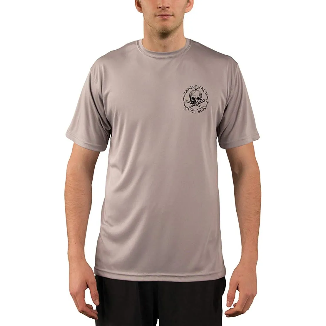 SAND.SALT.SURF.SUN. Pirate Girl Cannon Men's UPF 50  UV Sun Protection Performance Short Sleeve T-Shirt