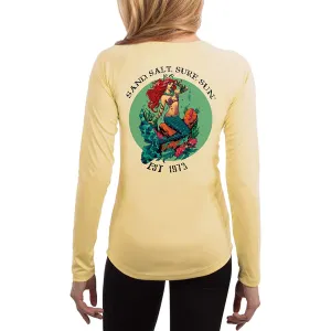 SAND.SALT.SURF.SUN. Redhead Mermaid Women's UPF 50  UV Sun Protection Performance Long Sleeve T-Shirt