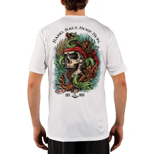 SAND.SALT.SURF.SUN. Skull EEL Men's UPF 50  UV Sun Protection Performance Short Sleeve T-Shirt