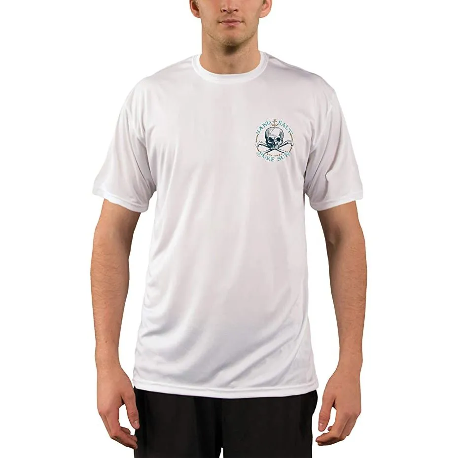 SAND.SALT.SURF.SUN. Skull EEL Men's UPF 50  UV Sun Protection Performance Short Sleeve T-Shirt