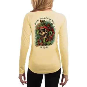 SAND.SALT.SURF.SUN. Skull EEL Women's UPF 50  UV Sun Protection Performance Long Sleeve T-Shirt