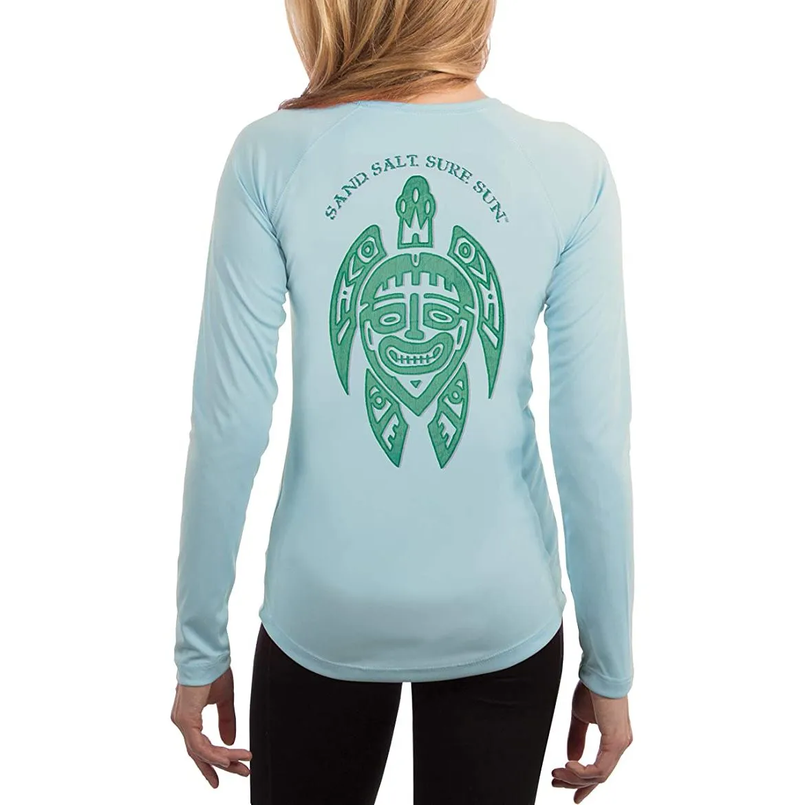 SAND.SALT.SURF.SUN. Turtle Women's UPF 50  UV Sun Protection Performance Long Sleeve T-Shirt