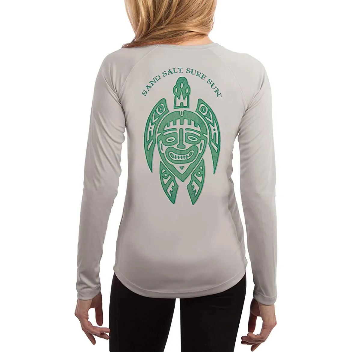 SAND.SALT.SURF.SUN. Turtle Women's UPF 50  UV Sun Protection Performance Long Sleeve T-Shirt