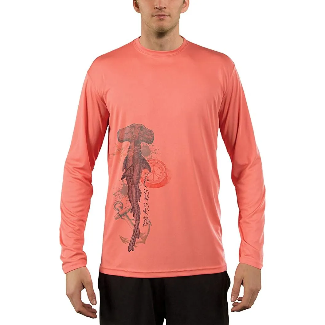 SAND.SALT.SURF.SUN. Vintage Shark Men's UPF 50  UV Sun Protection Performance Long Sleeve T-Shirt