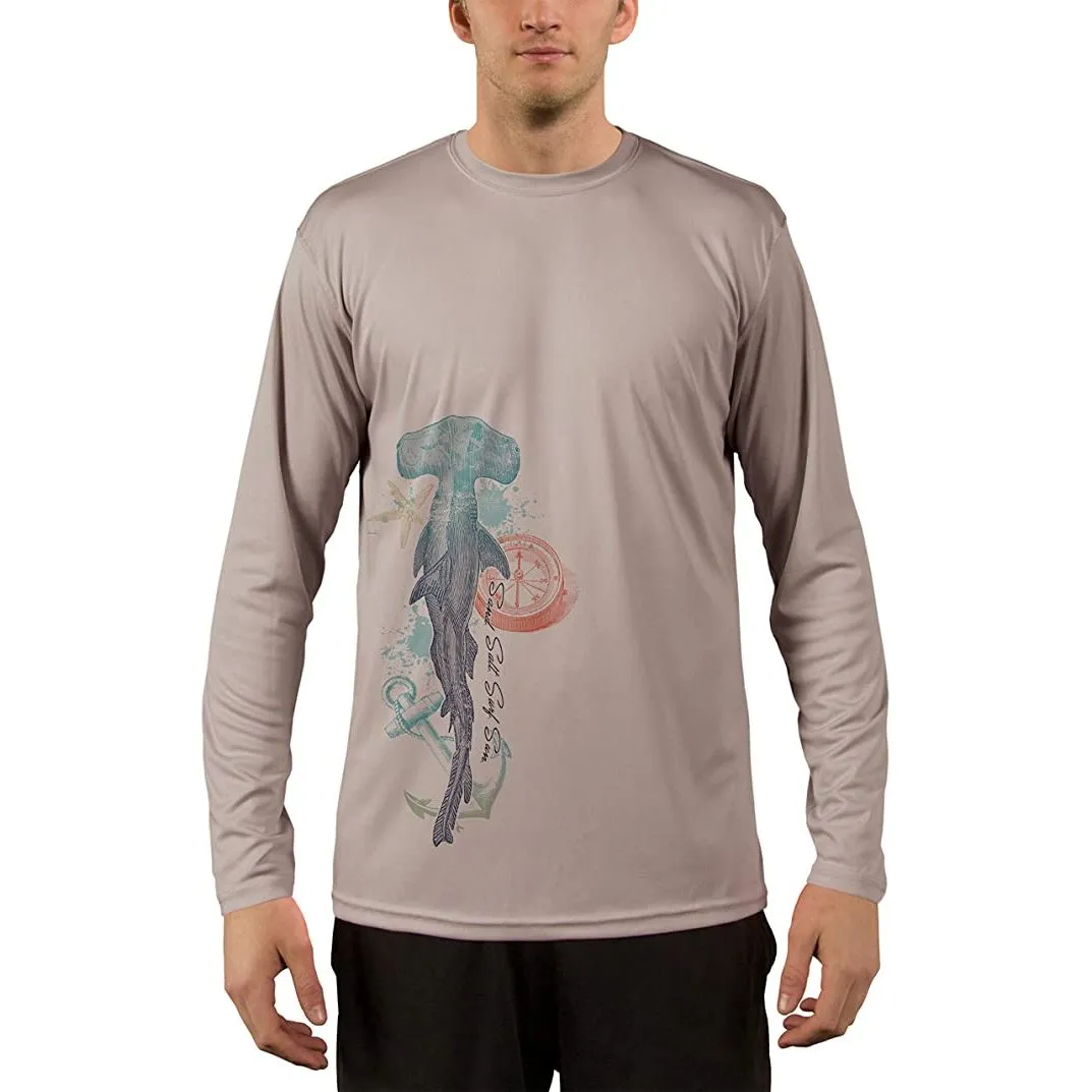 SAND.SALT.SURF.SUN. Vintage Shark Men's UPF 50  UV Sun Protection Performance Long Sleeve T-Shirt