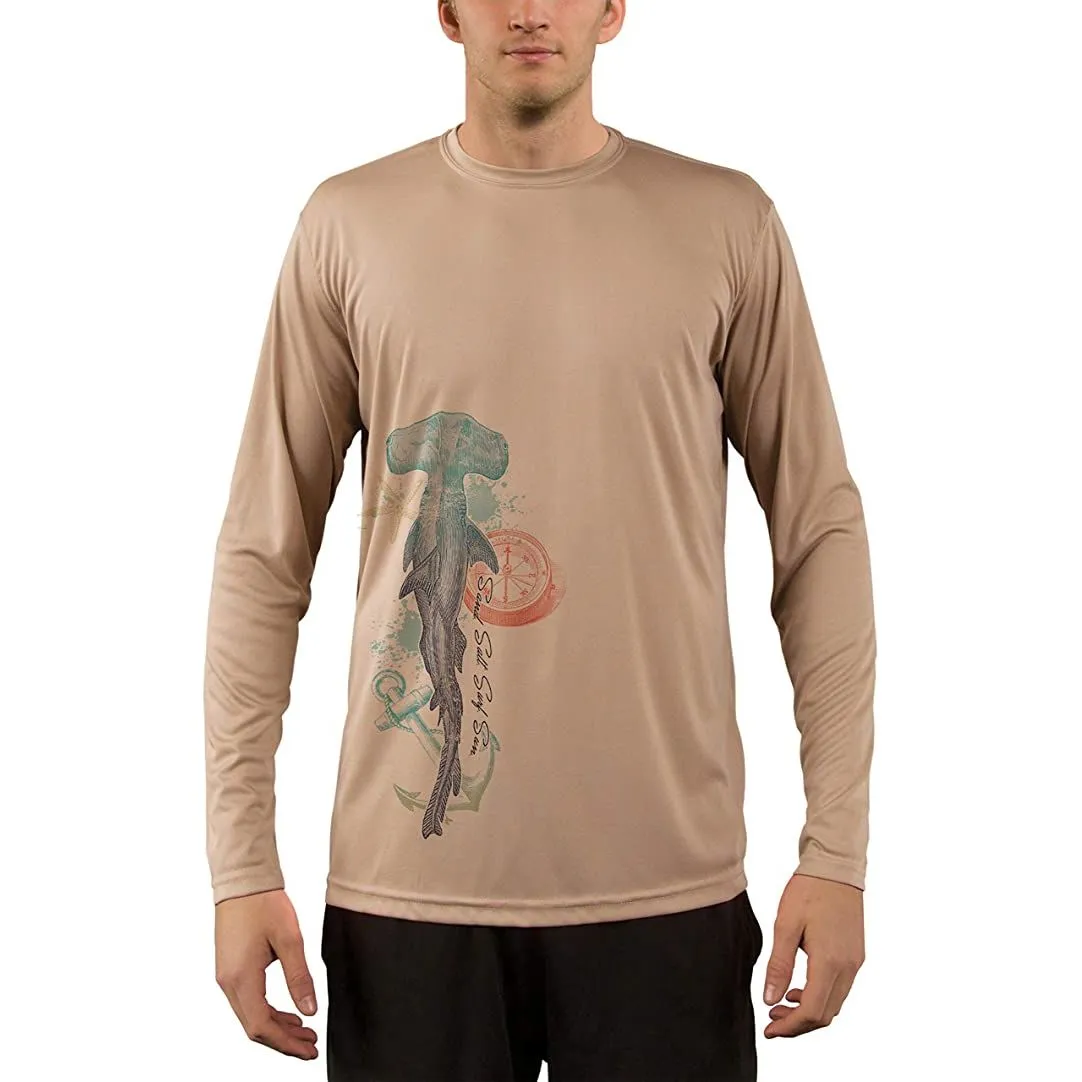 SAND.SALT.SURF.SUN. Vintage Shark Men's UPF 50  UV Sun Protection Performance Long Sleeve T-Shirt