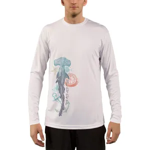 SAND.SALT.SURF.SUN. Vintage Shark Men's UPF 50  UV Sun Protection Performance Long Sleeve T-Shirt