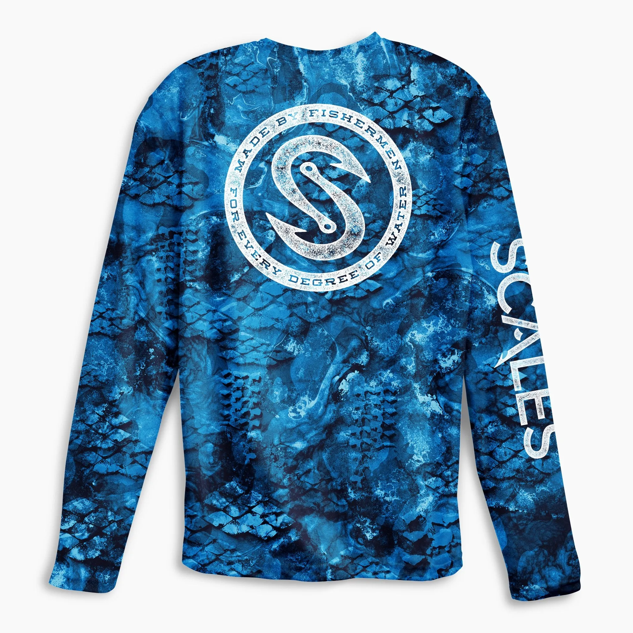 Scales Gear Pro Performance Every Degree Crew Blue Camo Long Sleeve Sun Shirt