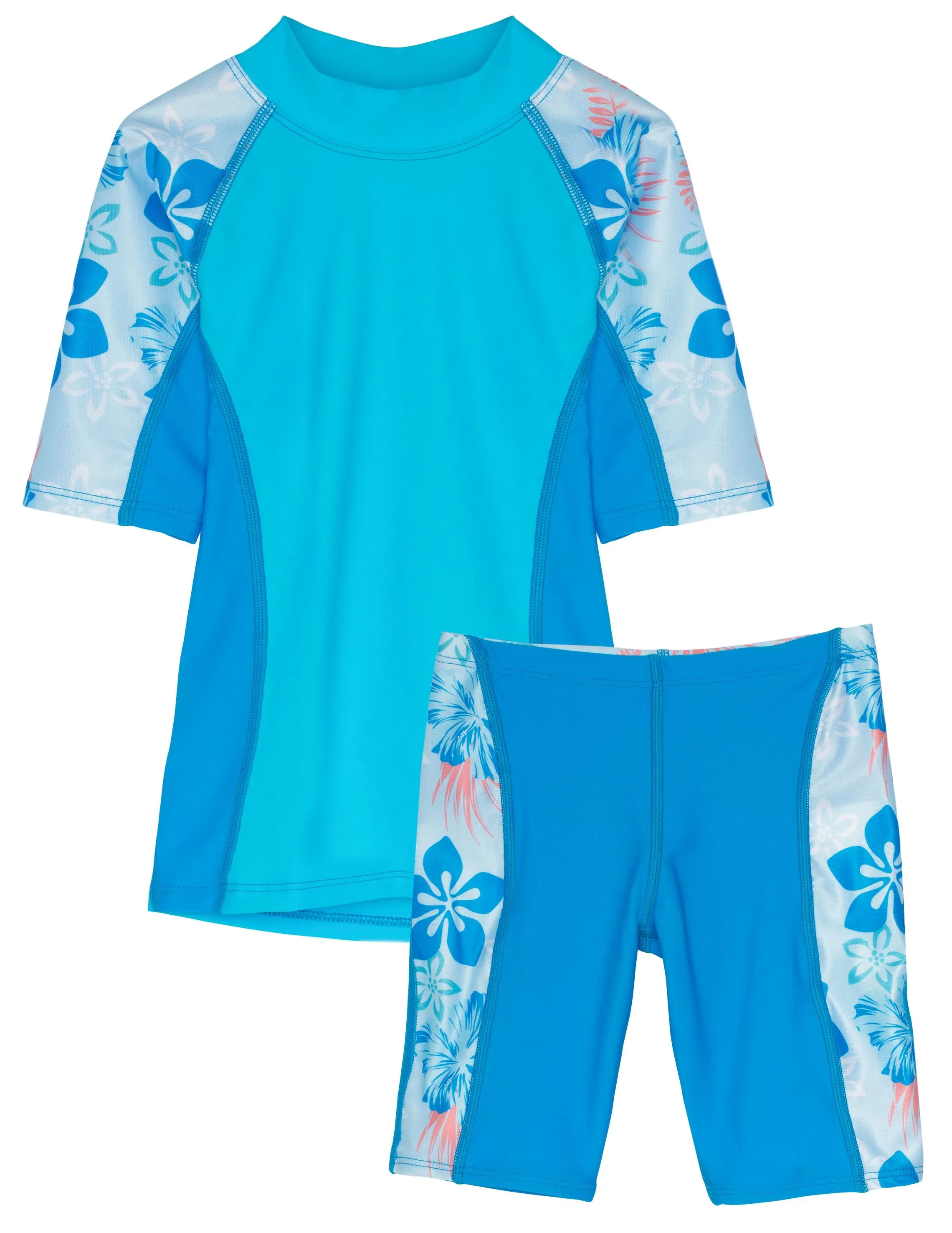 Seaside Rash Guard & Jammer Short - Celeste (MADE IN USA)