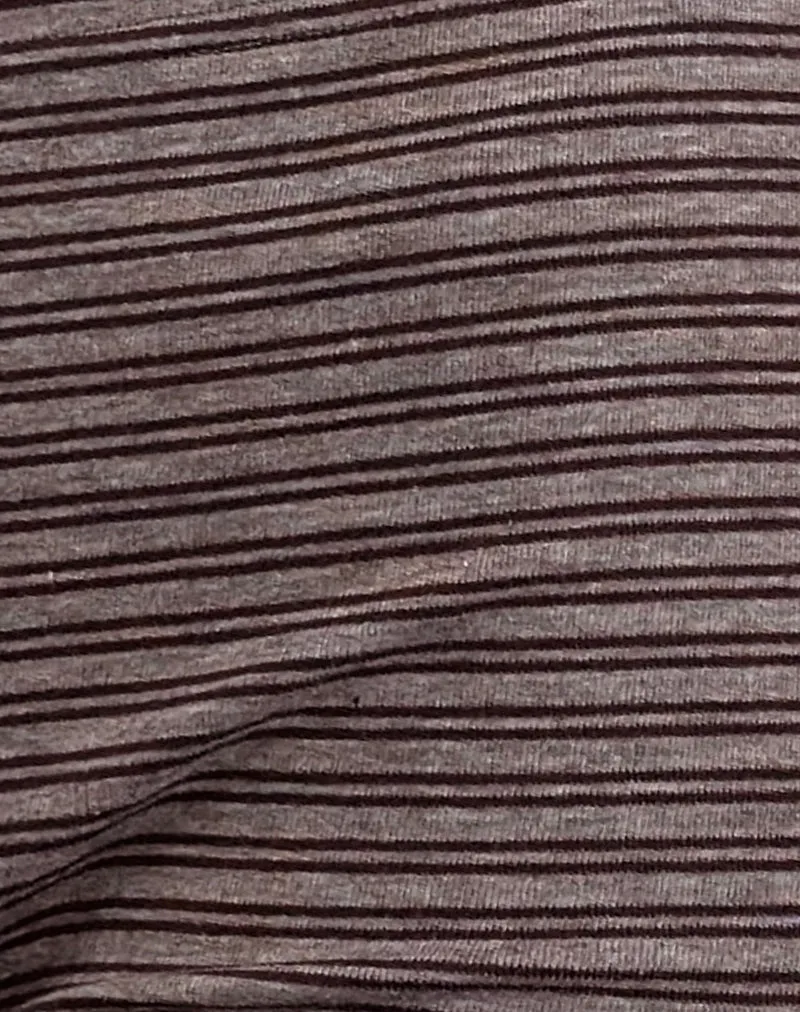 Sera Short in Brown and Grey Stripe