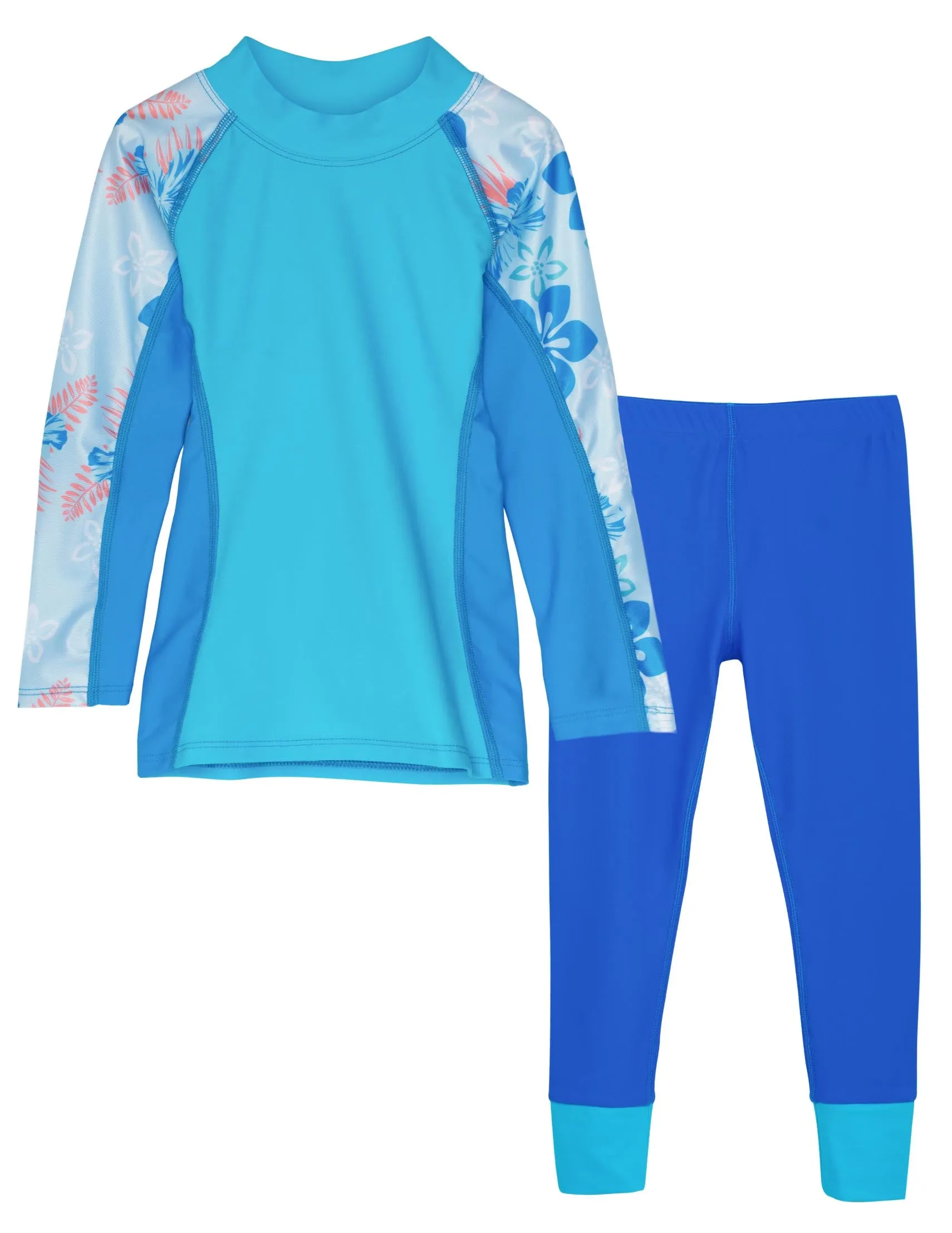 Shoreline Rash Guard & Swim Legging - Celeste